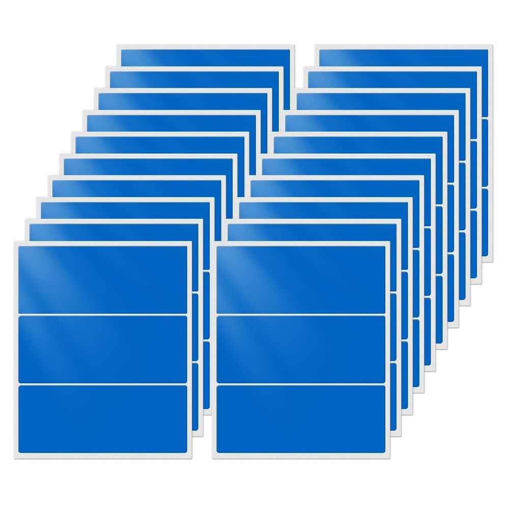 2831 Colored Stickers 4×2 Inch Vinyl File Folder Sticker Blue Rectangle - Picture 9 of 9